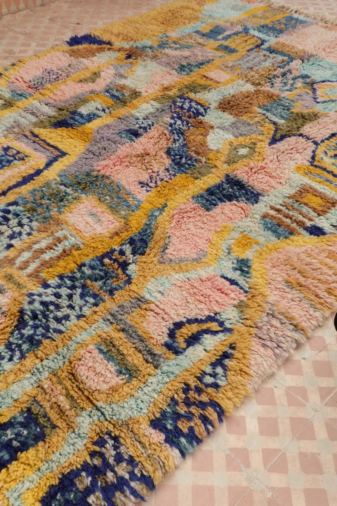 Tapis Berbère Abstrait Coloré Béni Ouarain Qualité Supérieure - 280 x 170 cm Néda