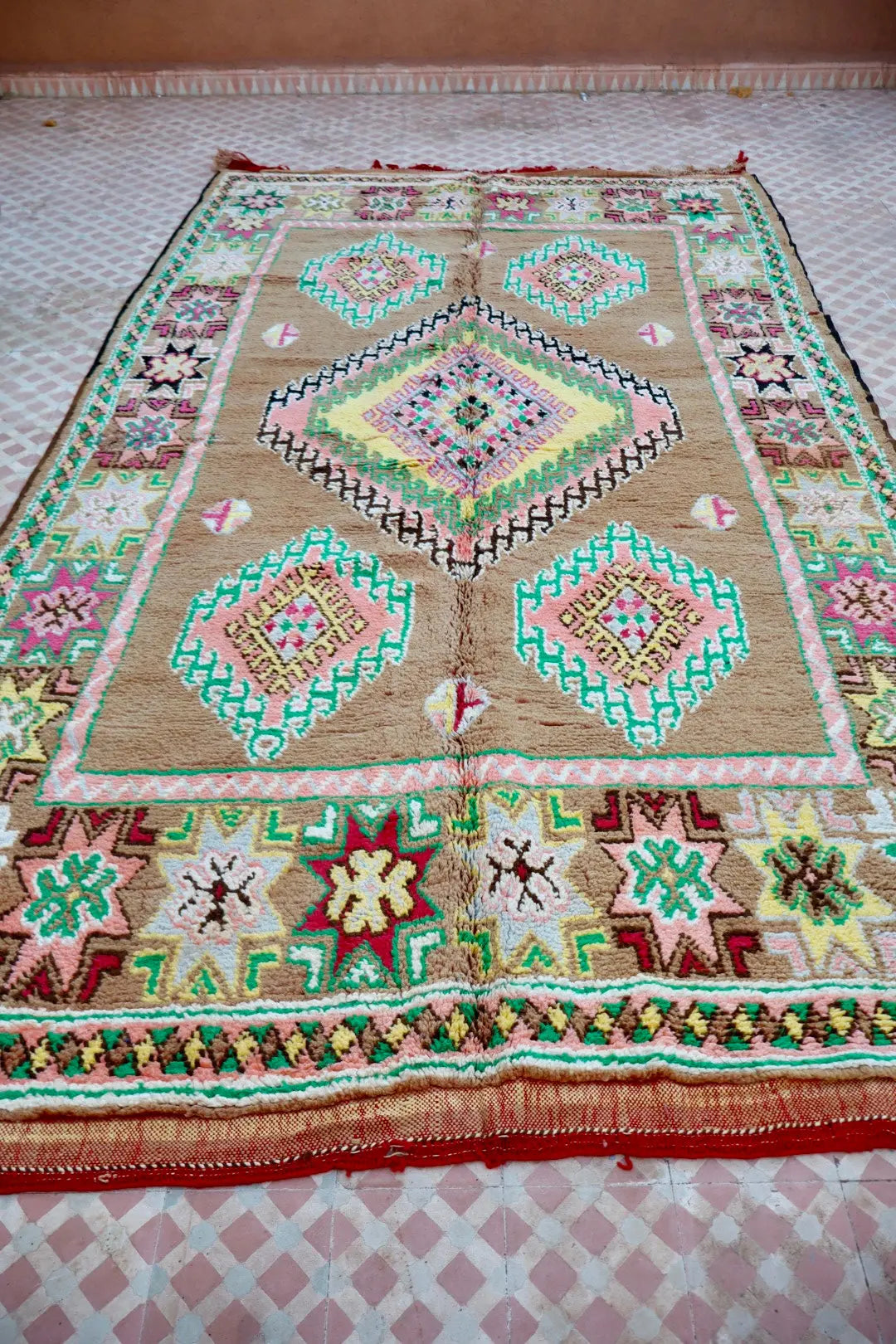 Tapis Berbère Boujaad Antique Marron Multicolore  - 352 x 196 cm Néda