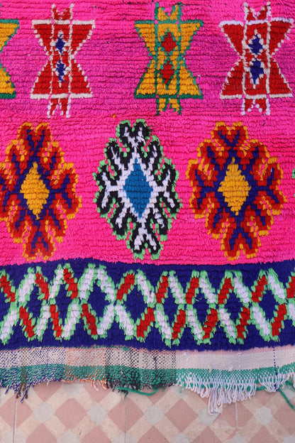 Tapis Berbère Azilal Couloir Vintage Fluo- 327 x 128 cm Néda