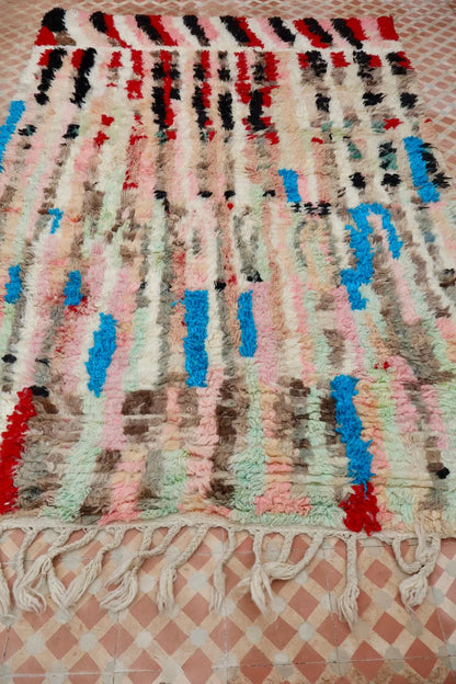 Alfombra Bereber Boujad Colorida Beige y Multicolor - 237 x 154,5 cm Néda