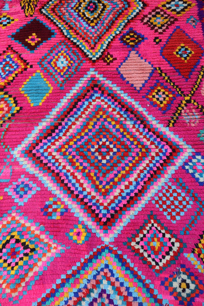 Tapis Berbère Azilal Vintage Coloré Rose - 240 x 139 cm Néda