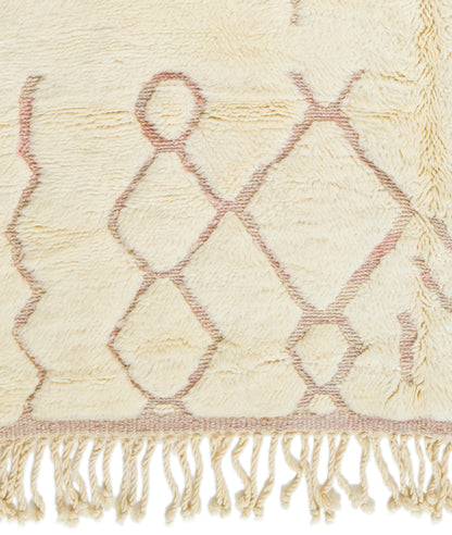 Berber carpet Mrirt Beige and Rosé Reliefs- 245 x 170 cm