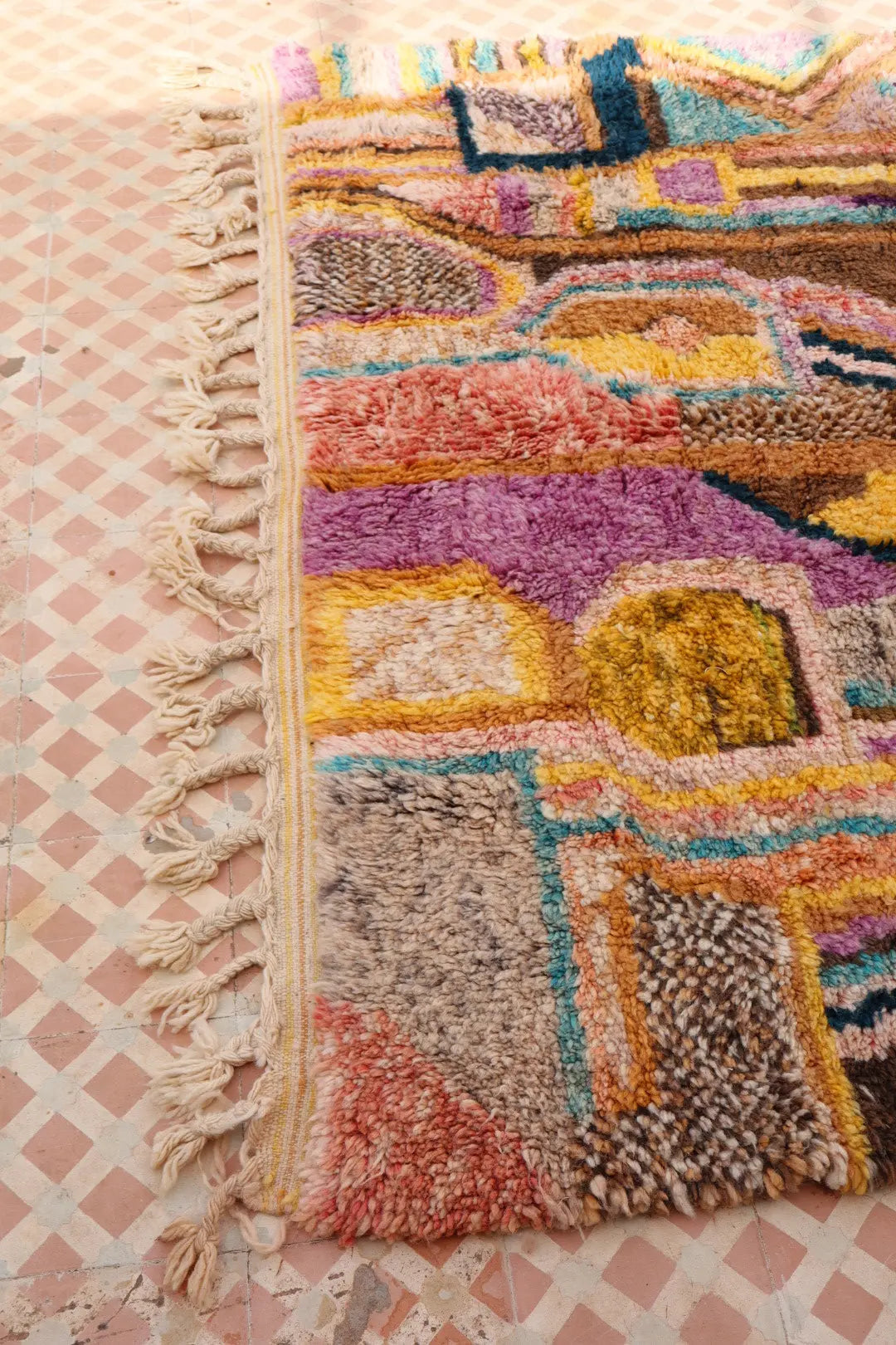 Tapis Berbère Tableau Multicolore Béni Ouarain Qualité Supérieure - 242 x 181 cm Néda