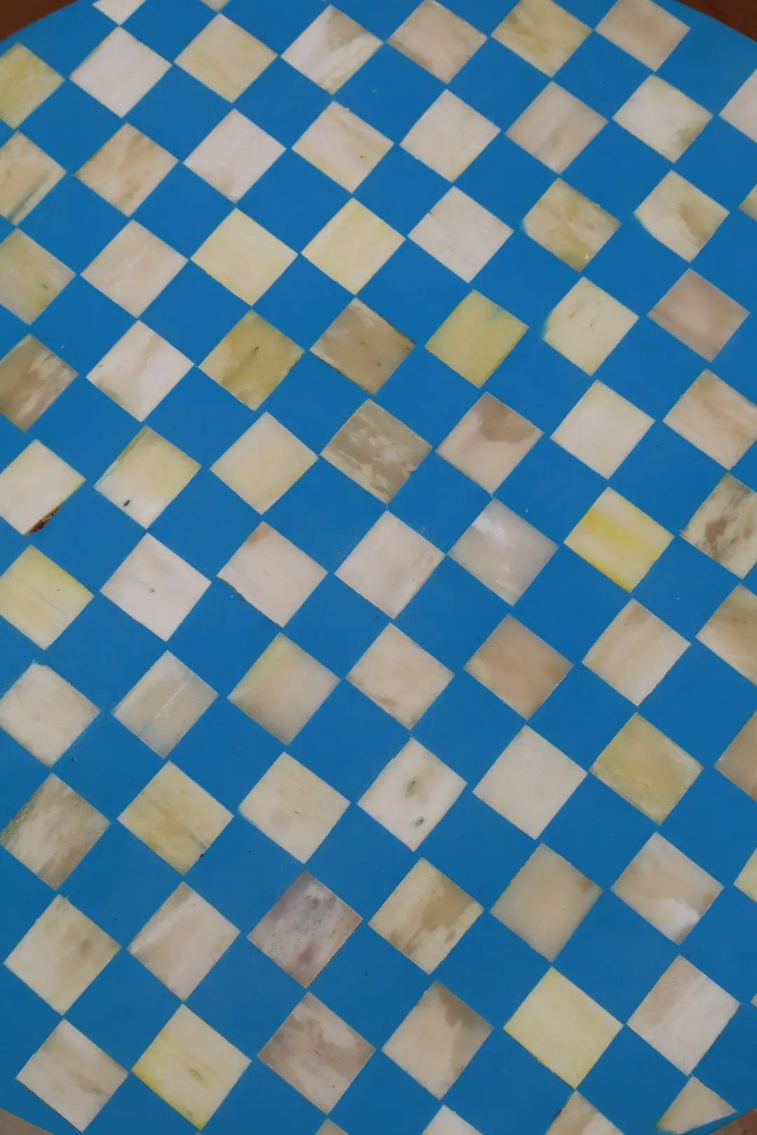 Table d’Appoint Tabouret en Os et Résine Bleu - « LADO » Néda