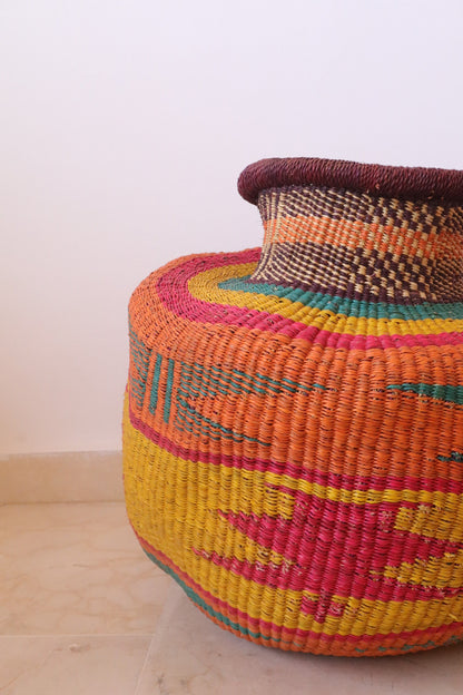 Burkina Faso Round - Cesta africana multicolor