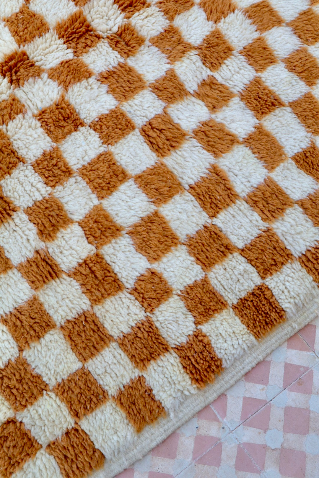 Alfombra Bereber a Cuadros Invertidos Marrones Azilal - 206 x 154 cm Néda