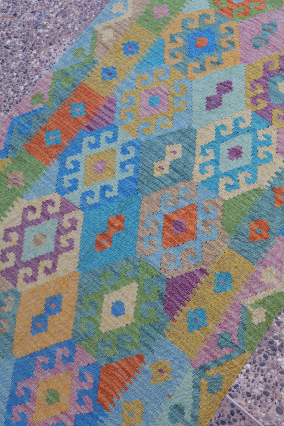 Corredor multicolor tradicional alfombra kilim - 299 x 88 cm