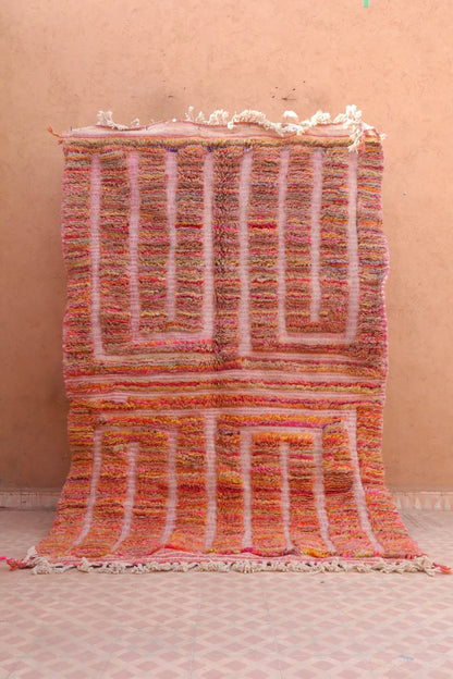 Tapis Berbère Rose Coloré Béni Ouarain- 233 x 151 cm Néda