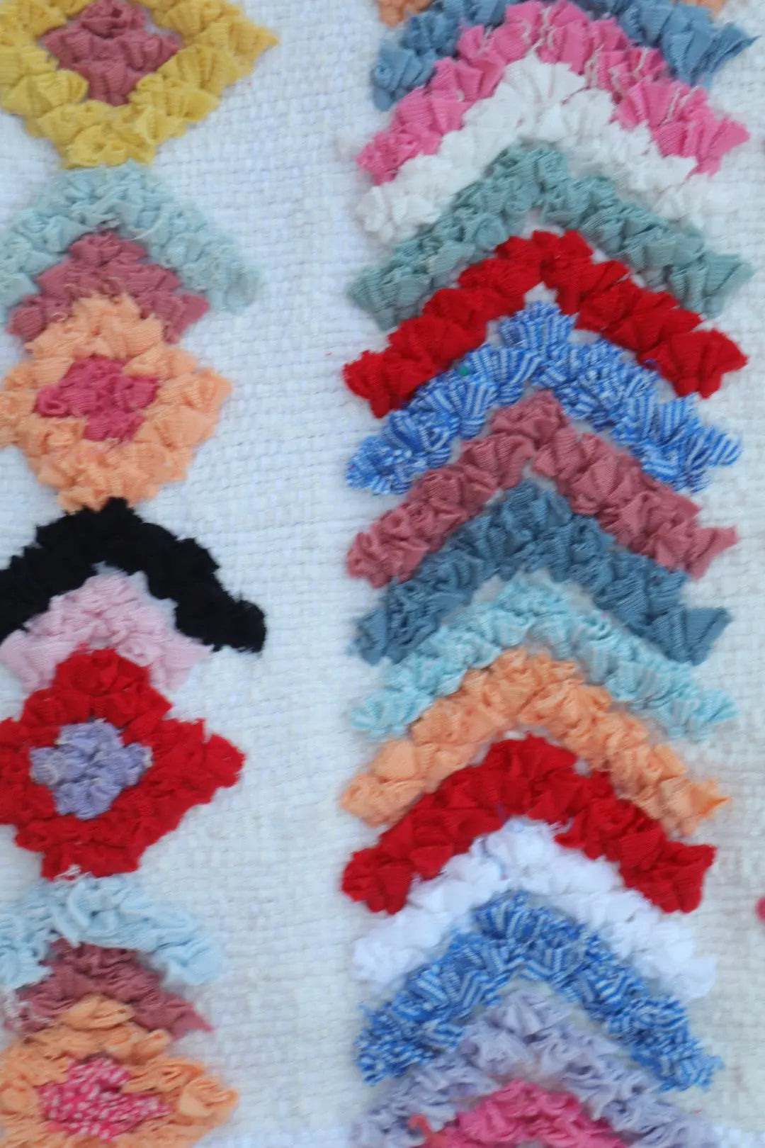 Tapis Berbère Boucherouite Coloré – Coton recyclé et lavable - 68 x 104 cm Néda