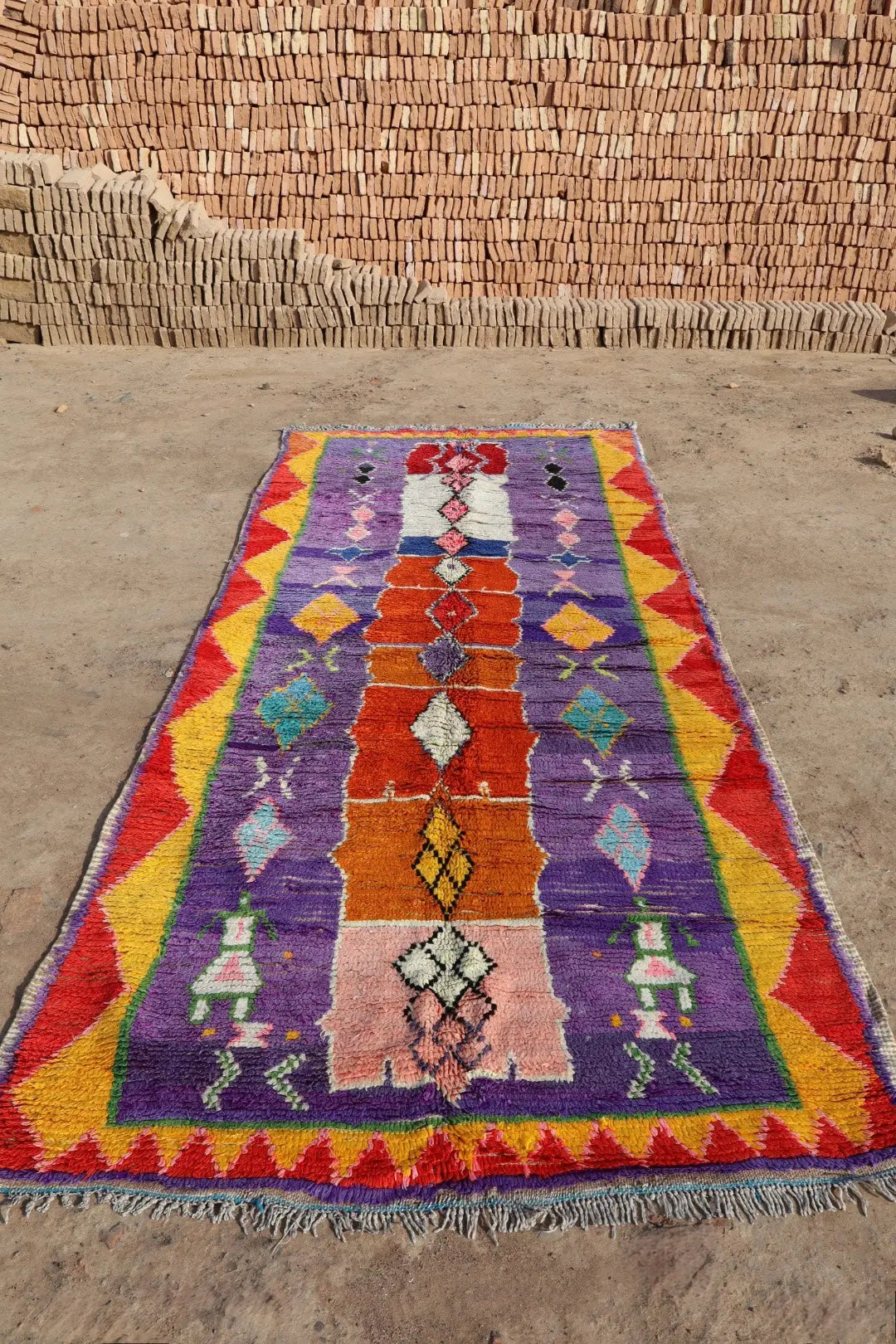 Berber tapijt Azilal Antique Lilas Multicolore - 285 x 122 cm Néda
