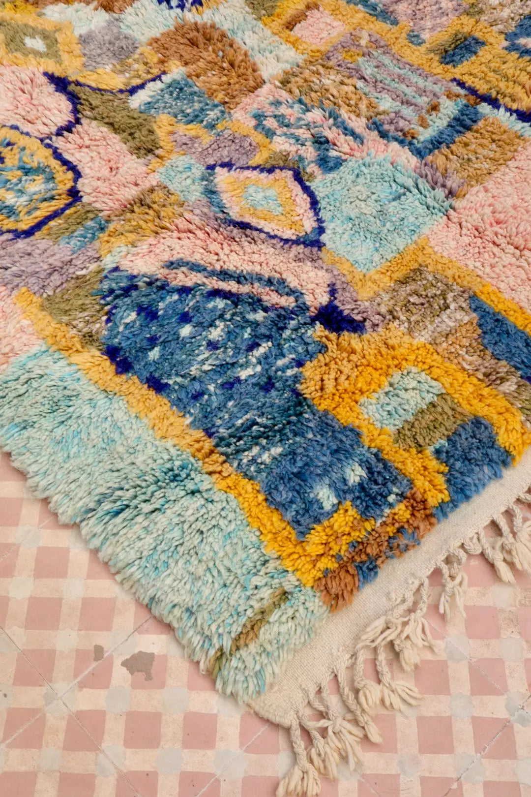 Tapis Berbère Abstrait Coloré Béni Ouarain Qualité Supérieure - 280 x 170 cm Néda