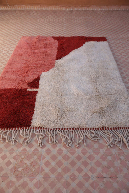Tapis Berbère Coloré Contemporain Marron & Rose Qualité Supérieure - 200 x 155 cm Néda