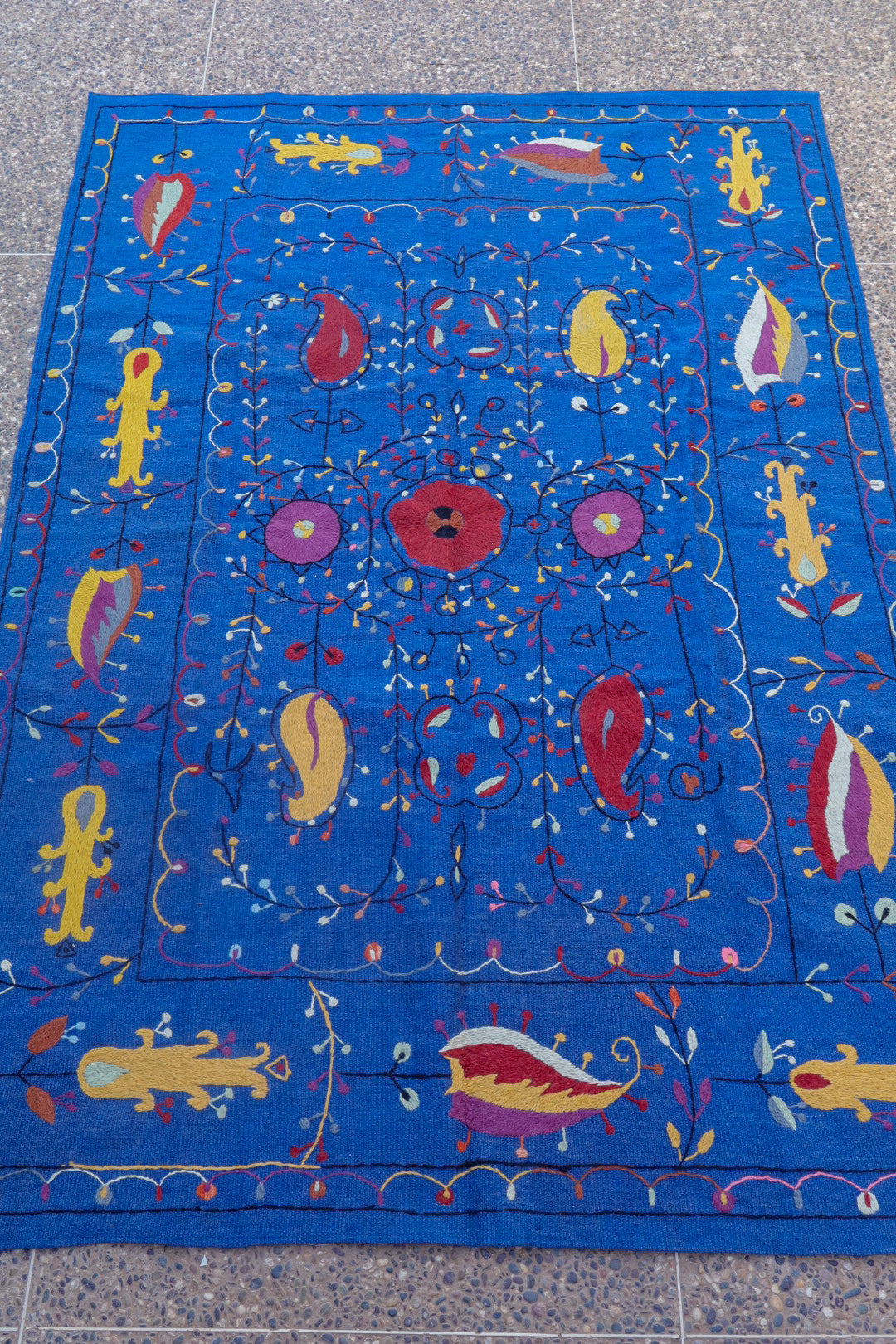 Azul multicolor Suzani Kilim Carpet - 232 x 162 cm