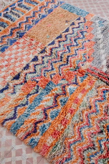 Tapis Berbère Patchwork Coloré Béni Ouarain Qualité Supérieure - 261 x 169 cm Néda