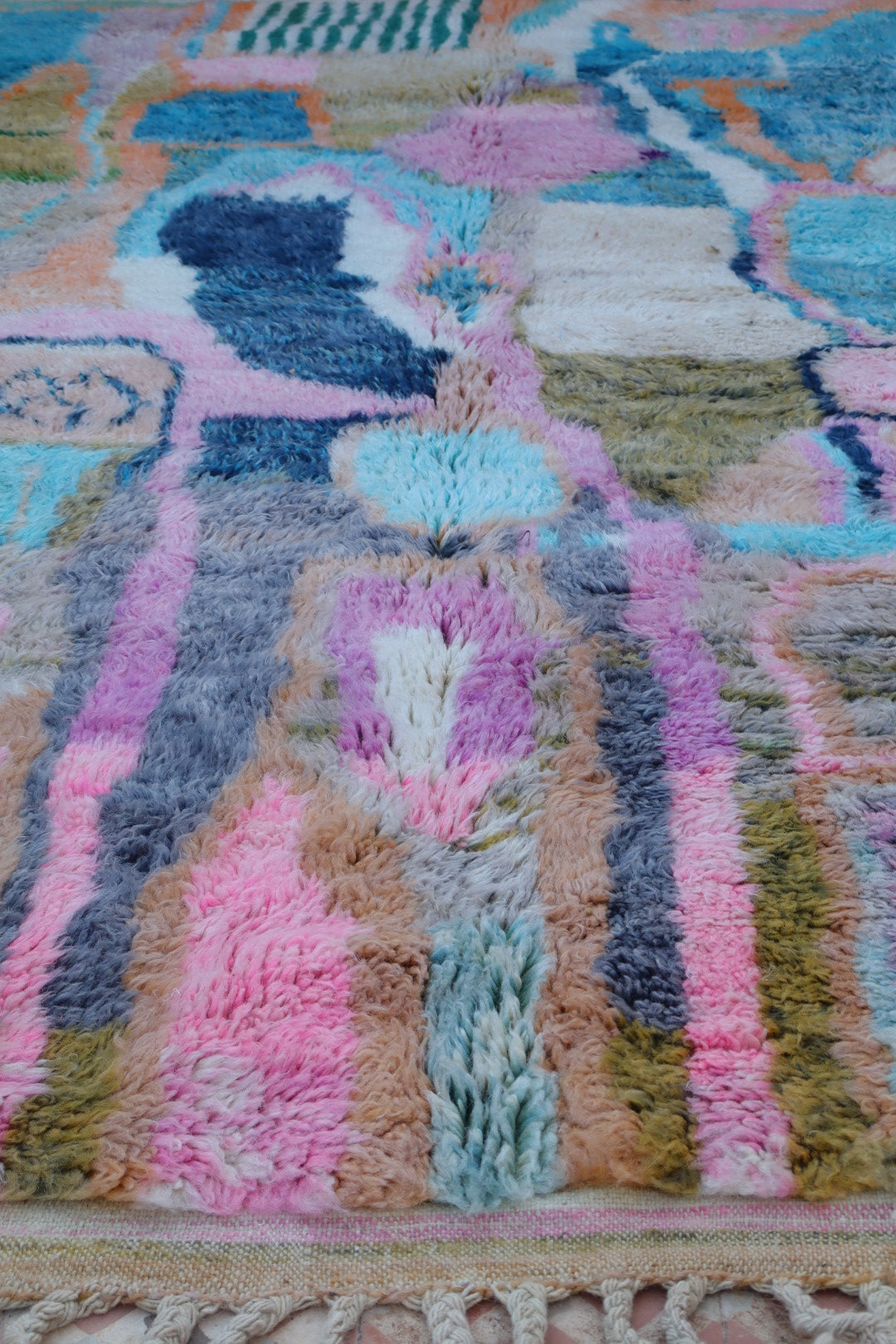 Tapis Berbère Tableau Multicolore Béni Ouarain Qualité Supérieure -300 x 206 cm