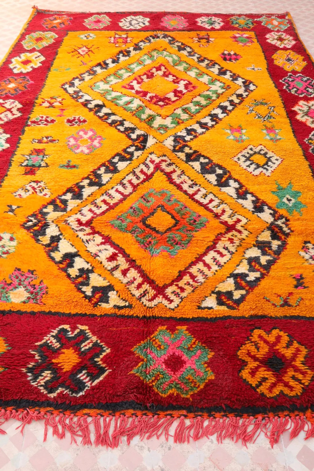 Tapis Berbère Boujaad Antique Orange et Rouge- 280 x 170 cm Néda
