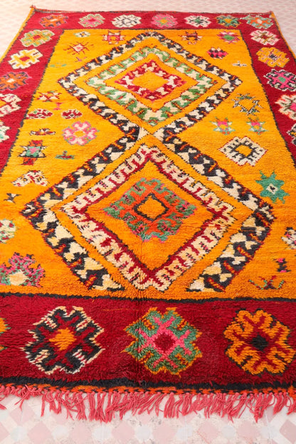 Tapis Berbère Boujaad Antique Orange et Rouge- 280 x 170 cm Néda