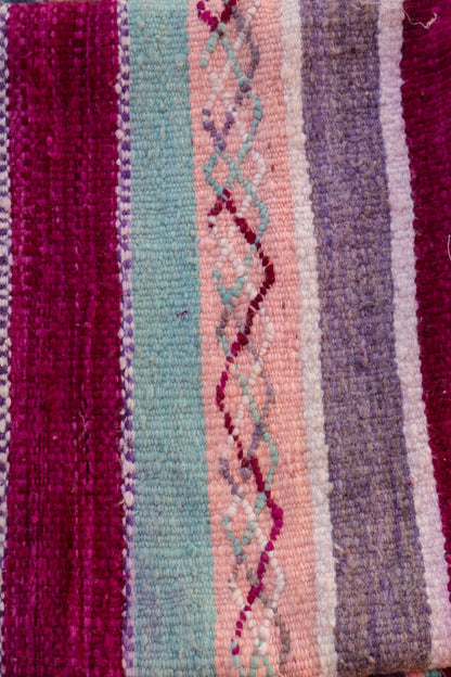 Pouf Berber Coloré Kilim Violet Blue