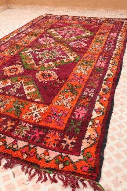 Tapis Berbère Boujaad Antique Bordeaux Orange - 392 x 204 cm Néda