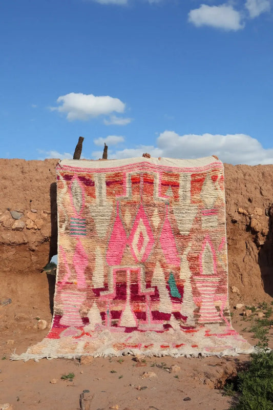 Tapis Berbère Boujad Coloré Violet Rose Terracotta Beige  - 290 × 205 cm Néda