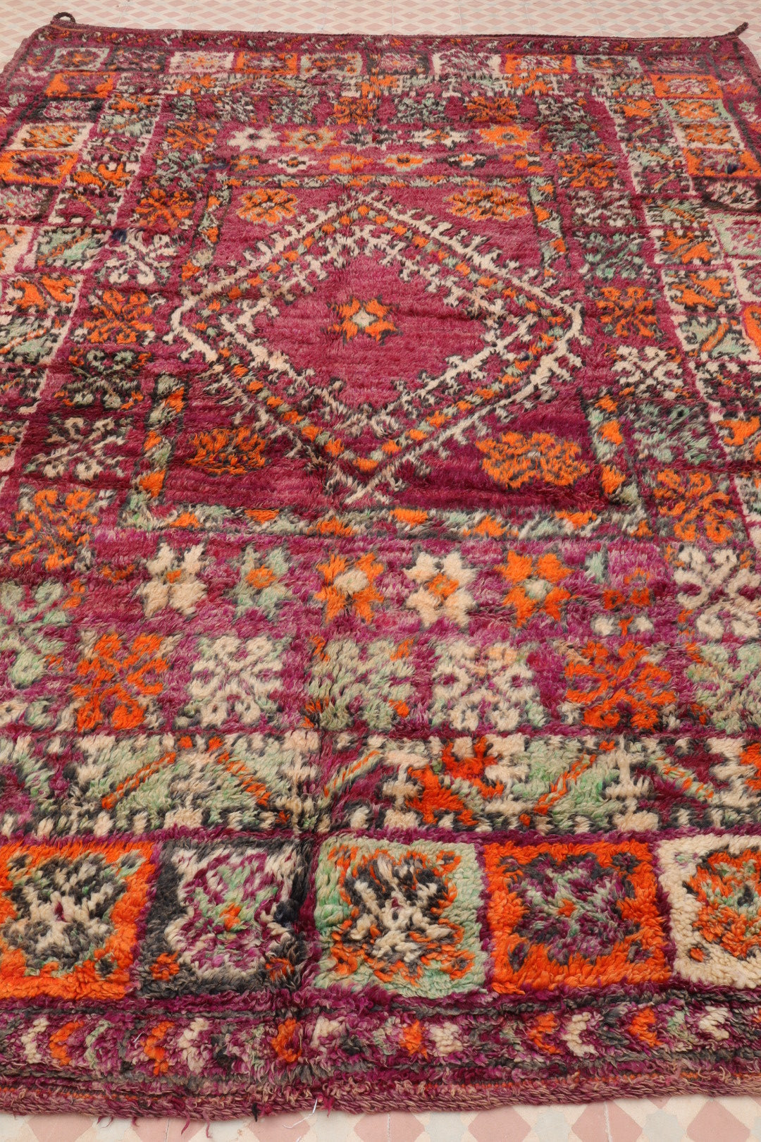 Tapis Berbère Boujaad Antique Bordeaux Orange - 276 x 197 cm