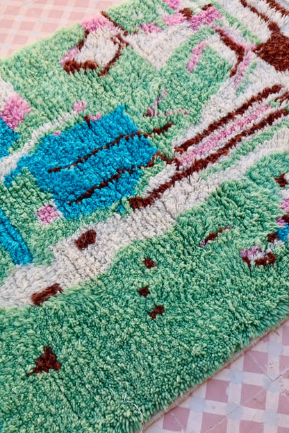 Tapis Berbère Coloré Vert - 150 x 112 cm Néda