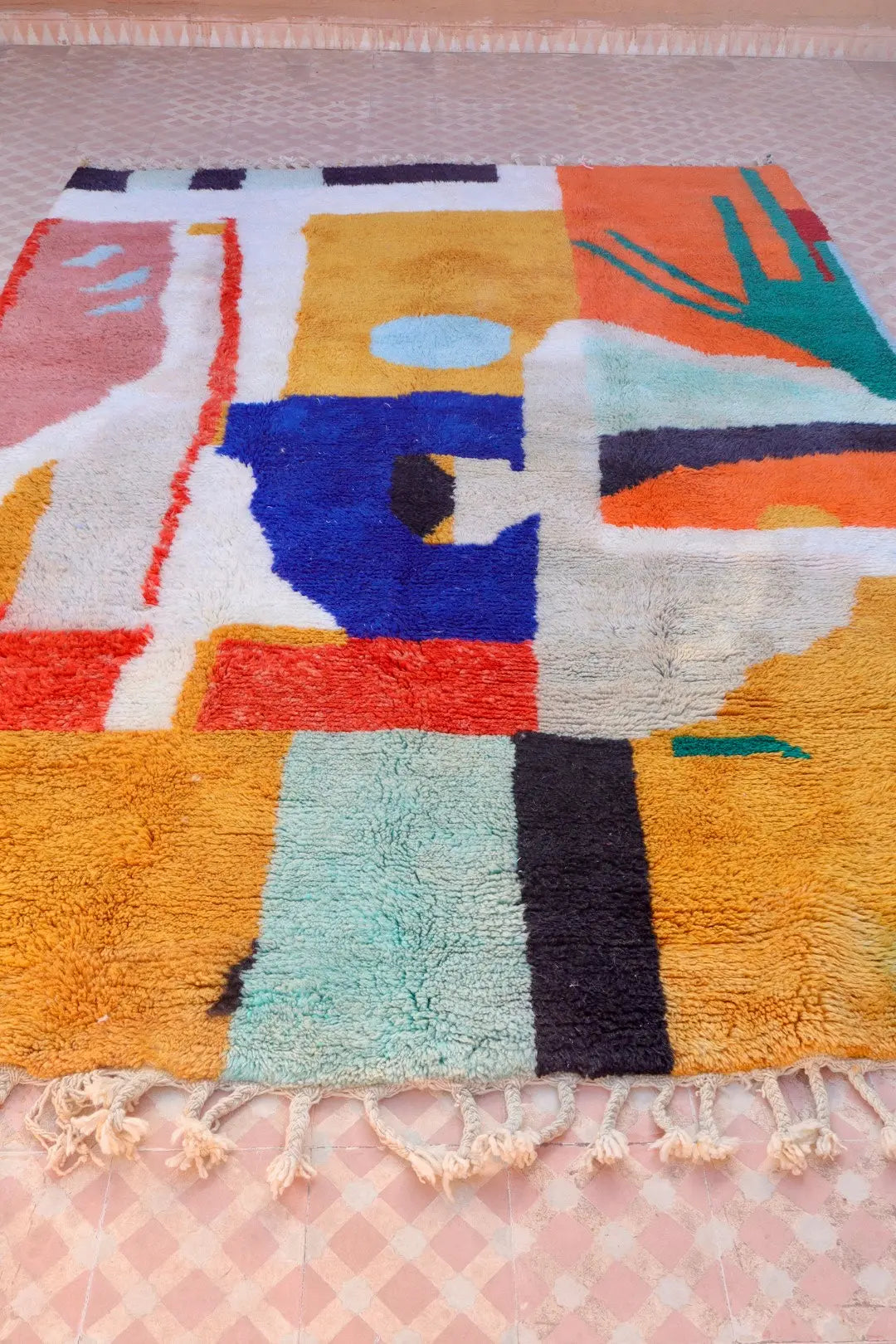 Tapis Berbère Azilal Multicolore Graphique Qualité Supérieure - 278 x 195 cm Néda