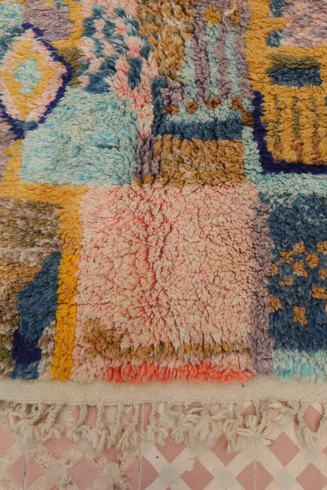 Tapis Berbère Abstrait Coloré Béni Ouarain Qualité Supérieure - 280 x 170 cm Néda