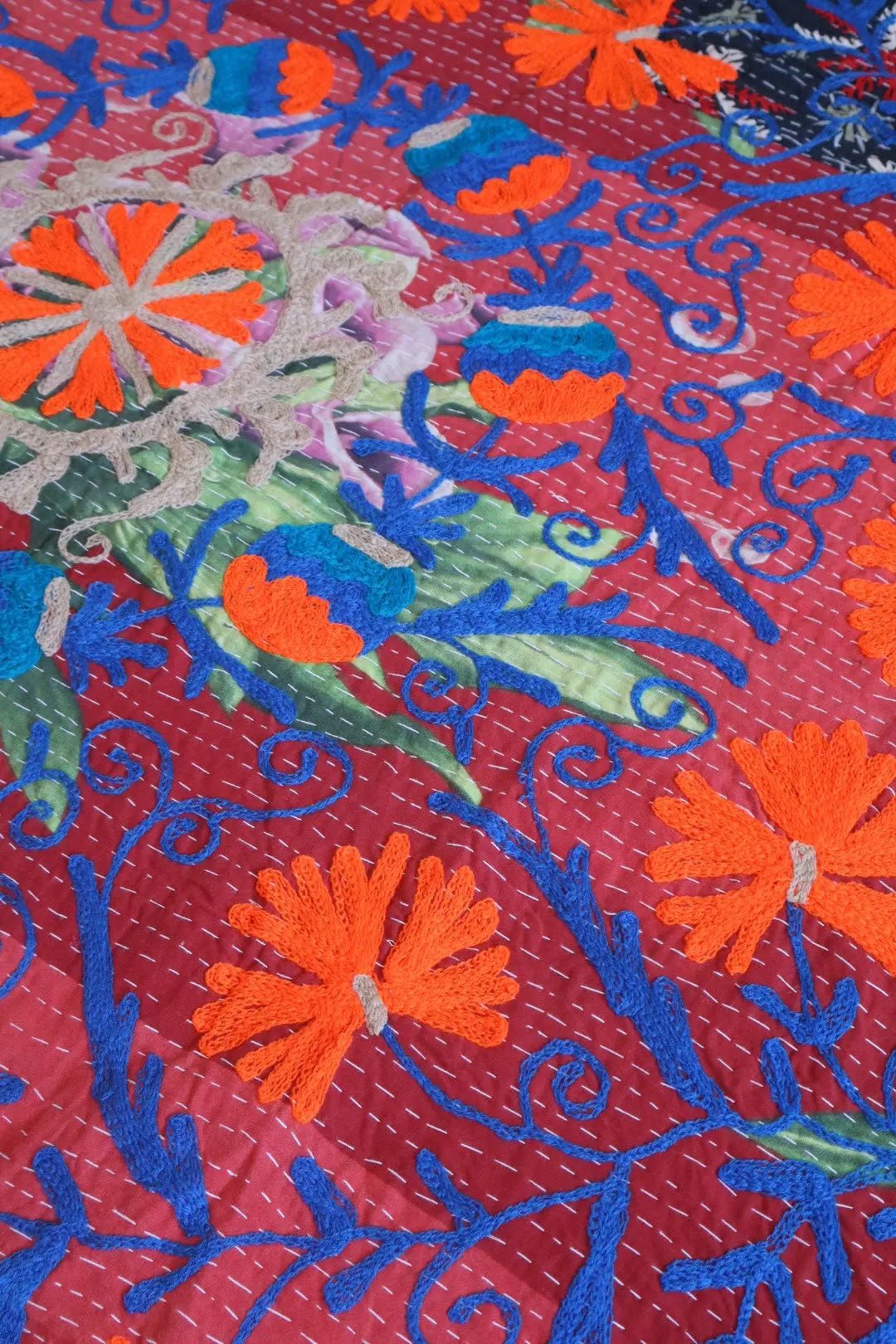 Kantha Suzani indien Brodé Multicolore – Coton Néda