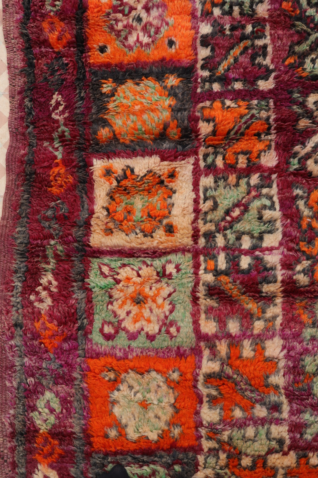 Berber rug Boujaad Antique Bordeaux Orange - 276 x 197 cm