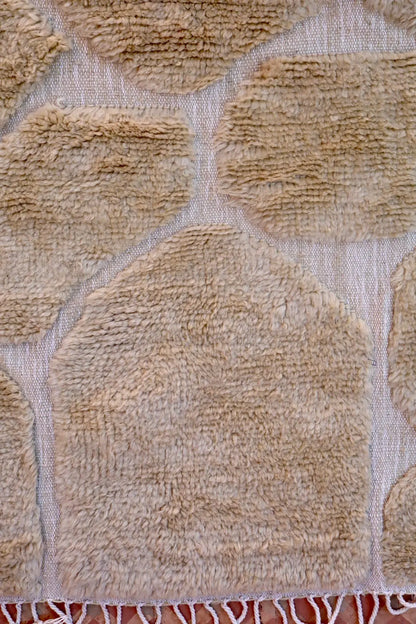 Tapis Berbère Béni Ouarain Blanc Moderne à Reliefs Qualité Supérieure- 310 x 256 cm Néda