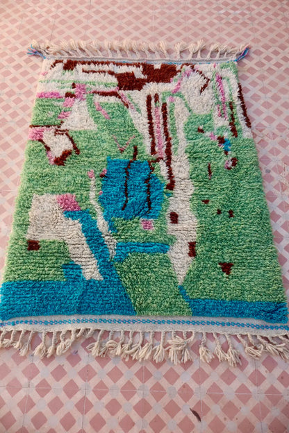 Tapis Berbère Coloré Vert - 150 x 112 cm Néda