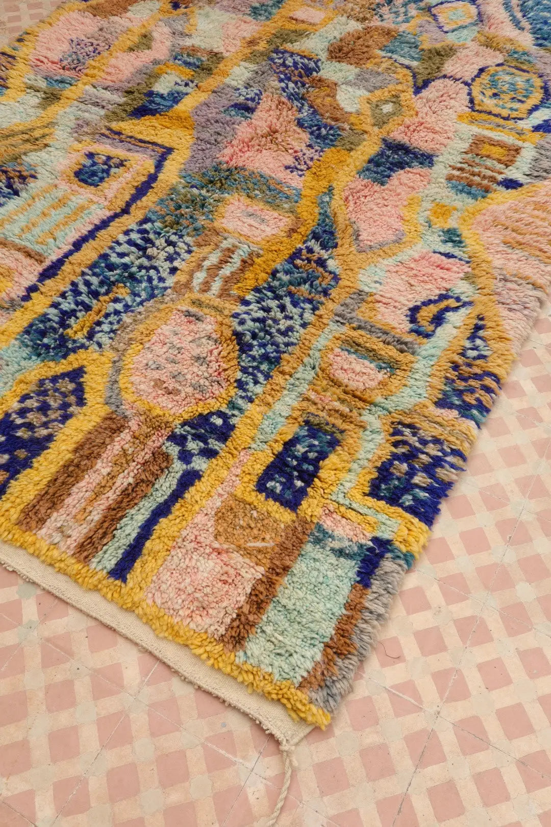 Tapis Berbère Abstrait Coloré Béni Ouarain Qualité Supérieure - 280 x 170 cm Néda