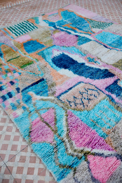 Tapis Berbère Tableau Multicolore Béni Ouarain Qualité Supérieure -300 x 206 cm