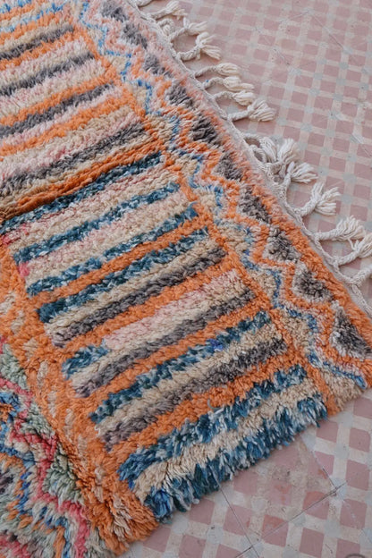 Tapis Berbère Patchwork Coloré Béni Ouarain Qualité Supérieure - 261 x 169 cm Néda