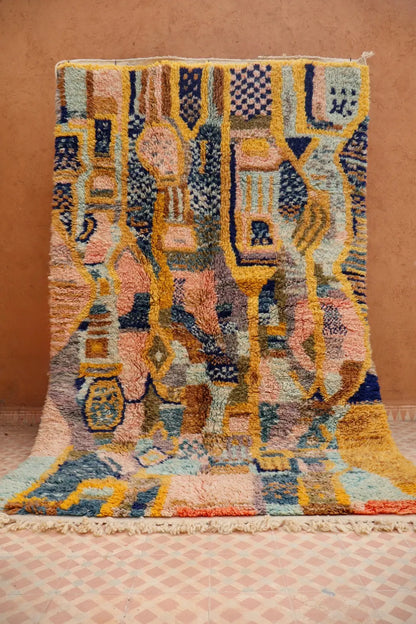 Tapis Berbère Abstrait Coloré Béni Ouarain Qualité Supérieure - 280 x 170 cm Néda