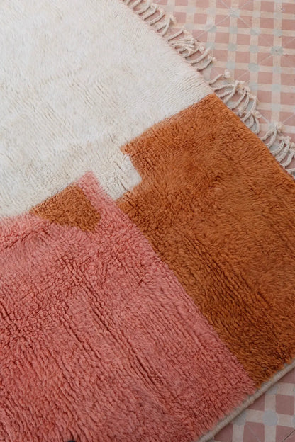 Tapis Berbère Coloré Contemporain Terracotta & Saumon - Azilal Néda