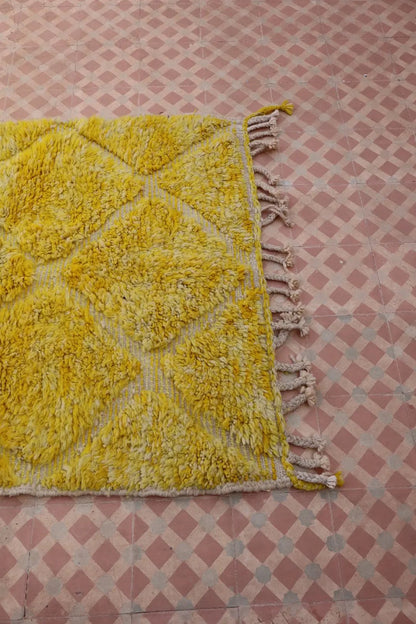 Tapis Berbère Jaune Béni Ouarain- 138 x 106 cm Néda
