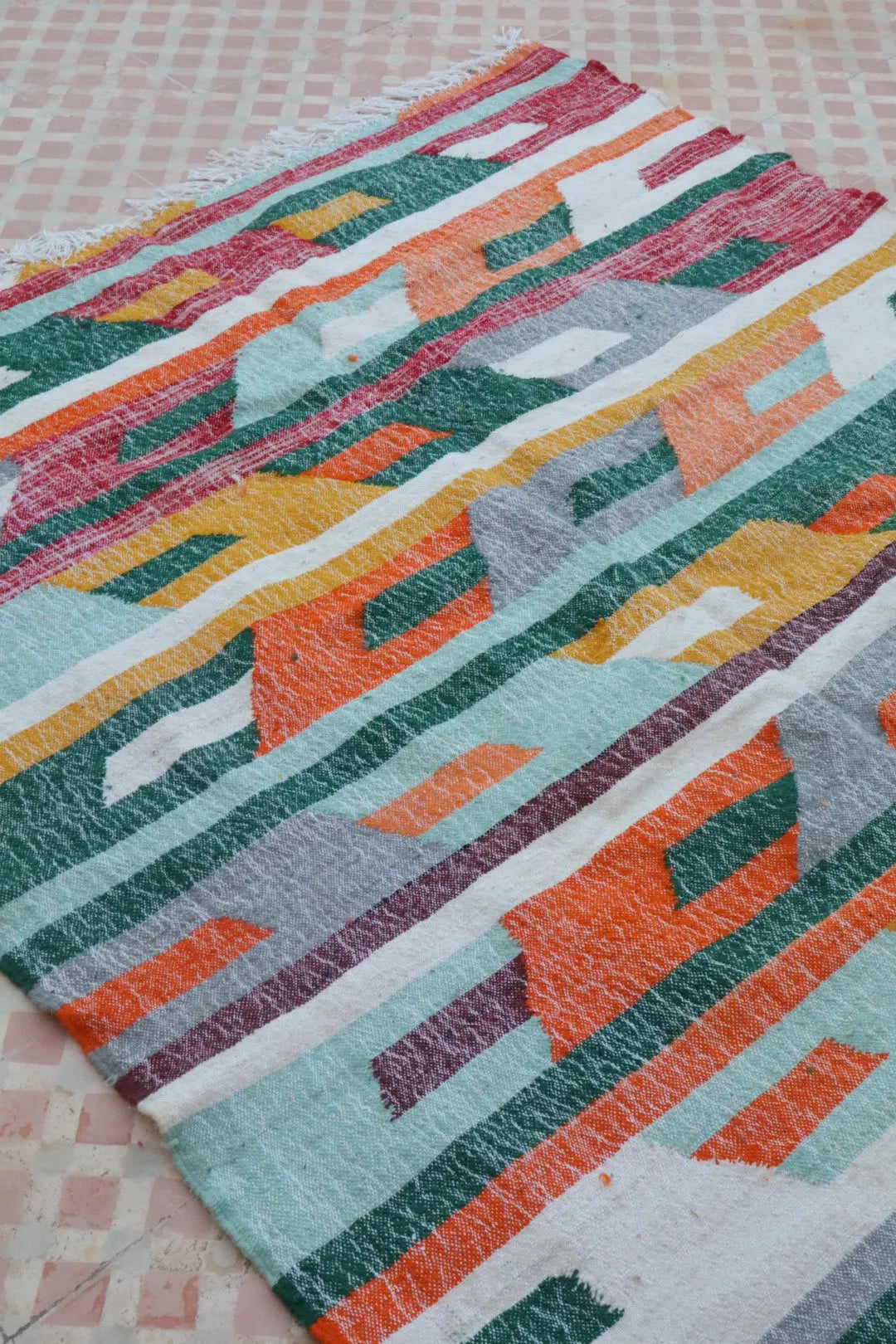 Tapis Berbère Kilim Zanafi Multicolore Moderne  - 153 x 240 Néda