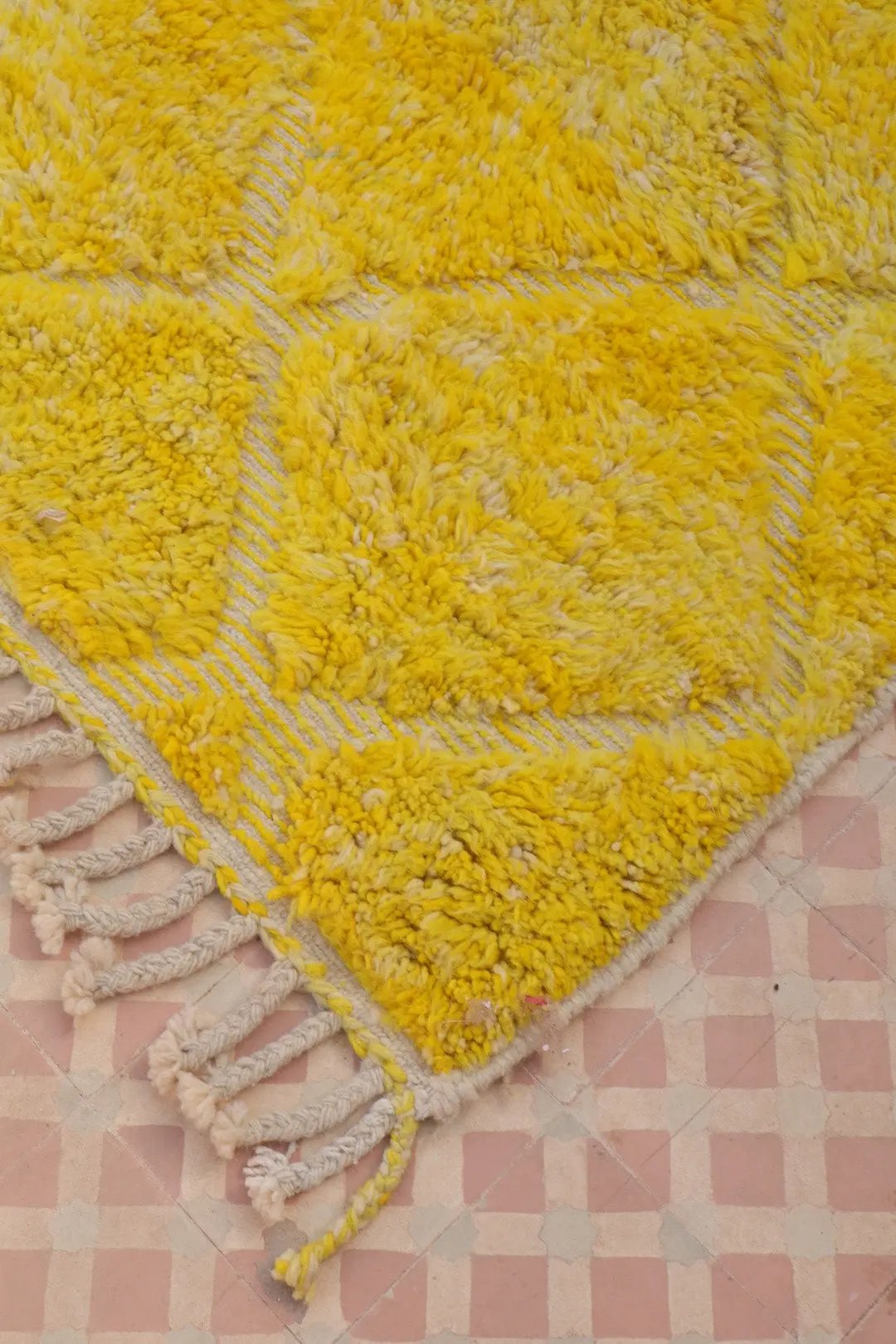 Tapis Berbère Jaune Béni Ouarain- 138 x 106 cm Néda