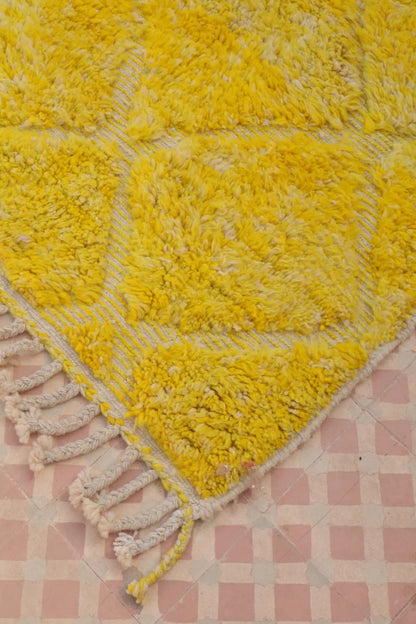 Tapis Berbère Jaune Béni Ouarain- 138 x 106 cm Néda