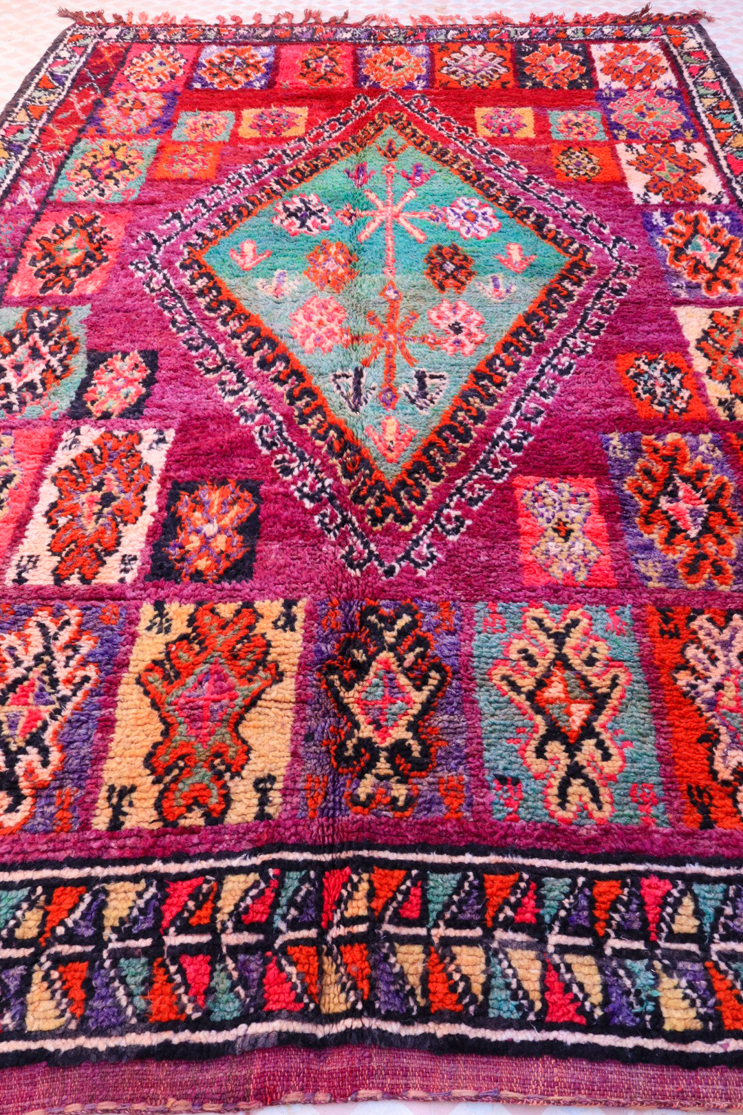 Tappeto berbero Boujaad Antique Violet Pink Green - 330 x 220 cm