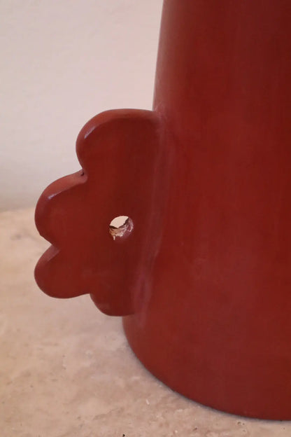 Vase Abstrait en Céramique Fait-Main Fleurs Terracotta Matte - DAISY Néda