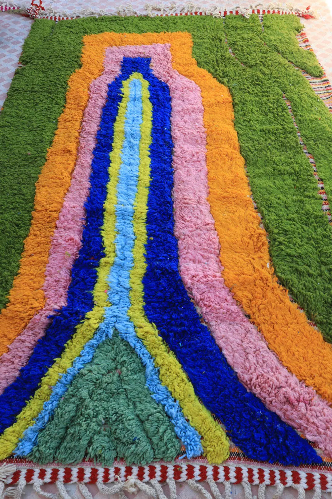 Tapis Berbère Béni Ouarain Moderne Coloré  À Reliefs - Néda