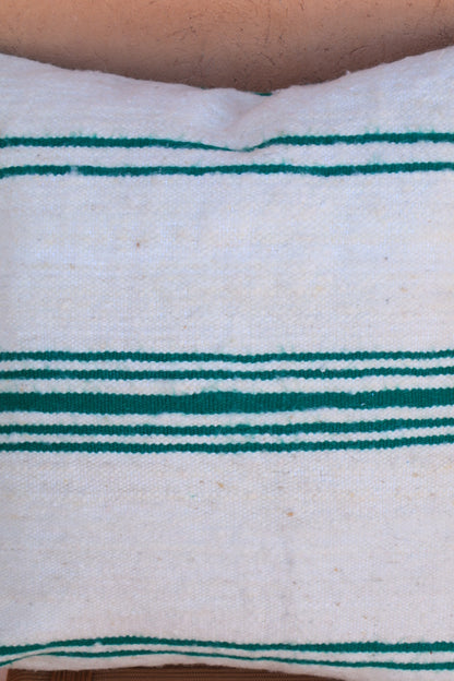 Ela striped wool cushion - Green fir