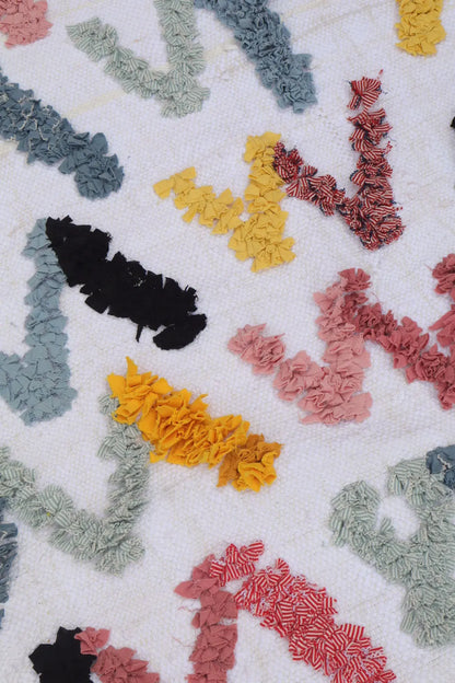 Tapis Berbère Boucherouite Coloré Géométrique – Coton recyclé et lavable - 165 x 93 cm Néda