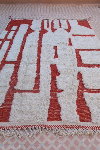 Tapis berbère beige et rouge tapis berbère moderne tapis marocain blanc et rouge tapis berbère moderne blanc à motifs en reliefs rouge tapis berbère contemporain rouge et blanc tapis berbère en laine fait main moderne rouge et blanc tapis déco bohème chic déco éclectique tapis salon en laine fait main 