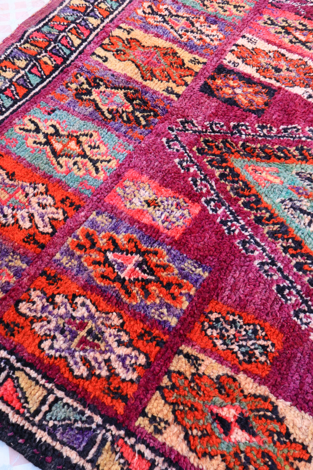 Tappeto berbero Boujaad Antique Violet Pink Green - 330 x 220 cm