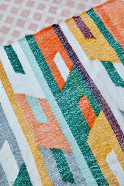 Tapis Berbère Kilim Zanafi Multicolore Moderne  - 153 x 240 Néda