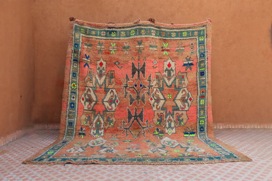 Berber Berber Berjaad carpet pink beige Fluo patterns - 250 x 215 cm